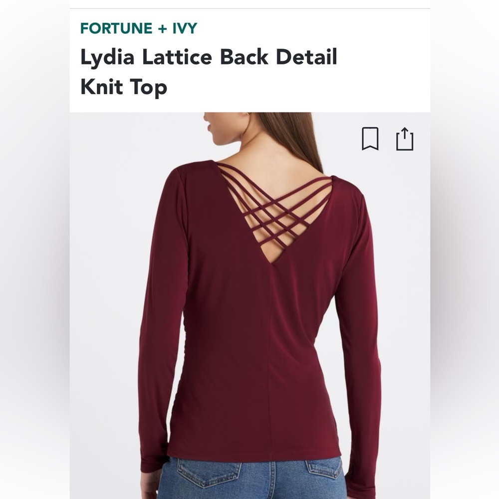 NWOT fortune and Ivy blouse from Lydia Lattice Back size medium